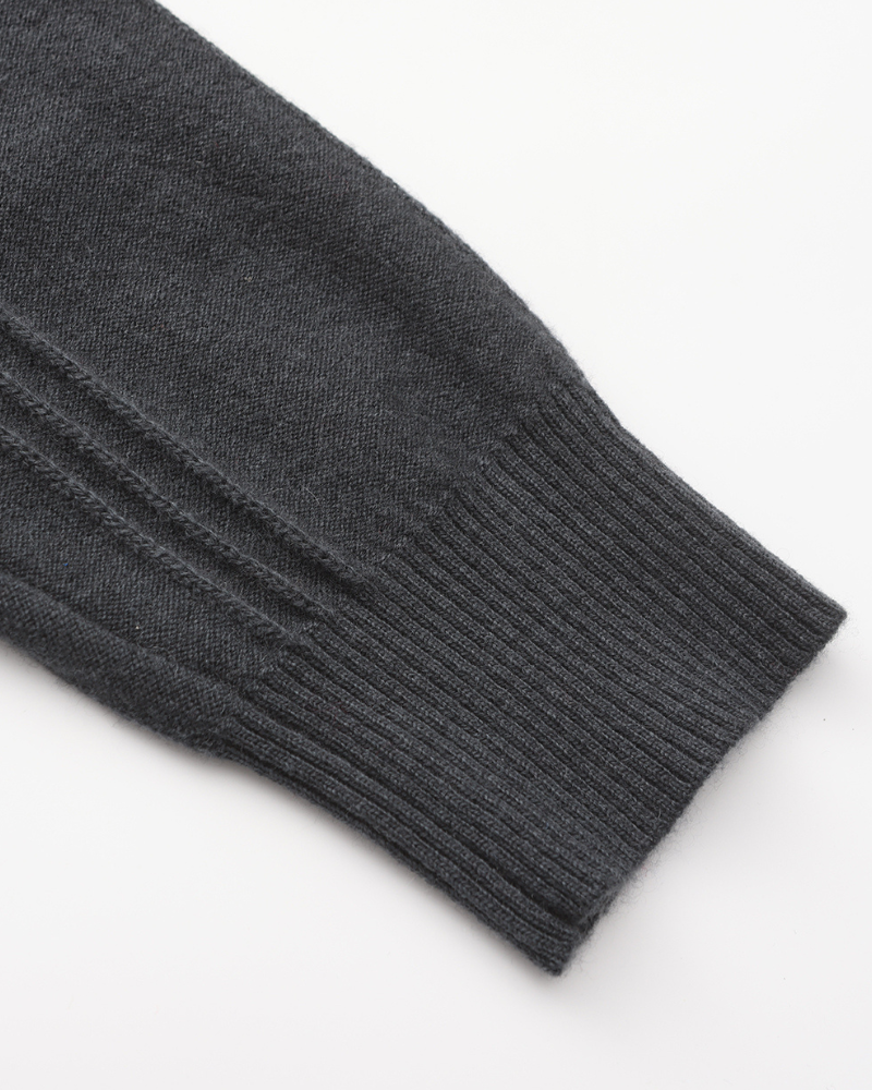 PULL CÔTELÉ DEMI-ZIP CACHEMIRE