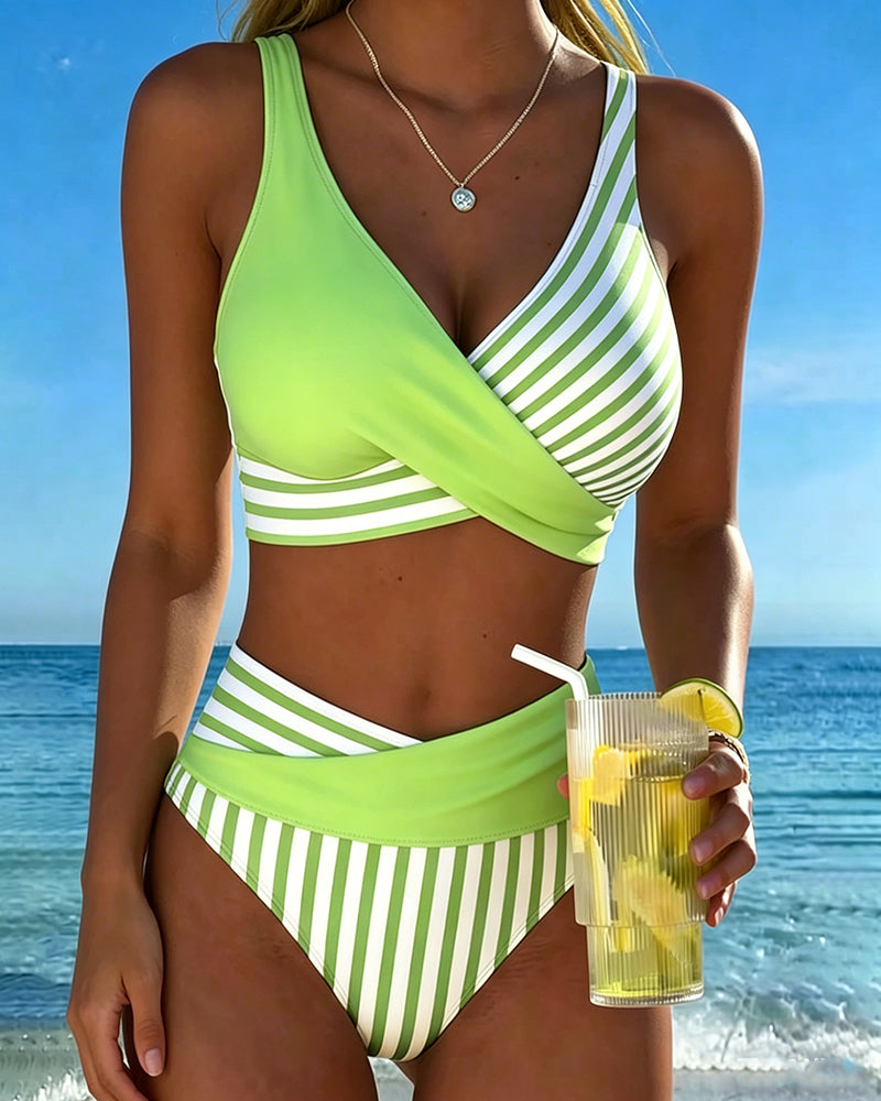RIVIERA BIKINI CROISÉ RAYÉ