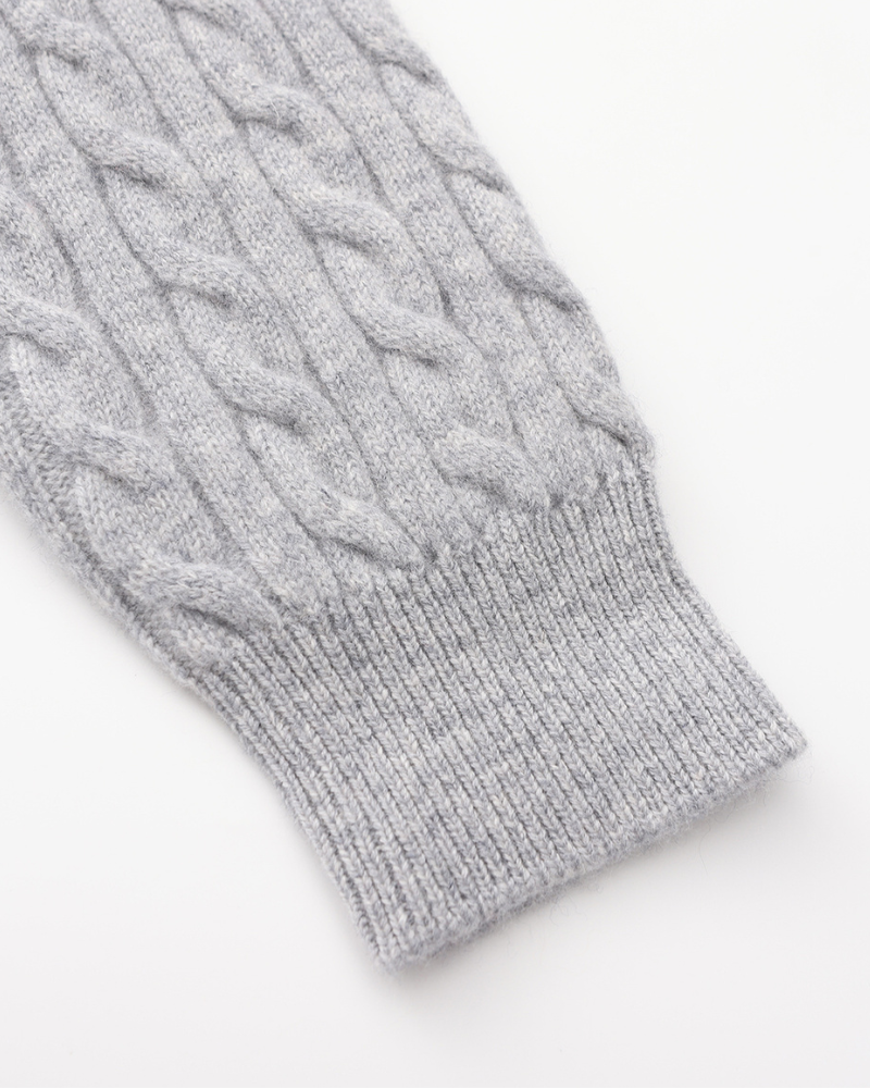 PULL DEMI-ZIP CACHEMIRE TISSÉ