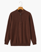 PULL CÔTELÉ DEMI-ZIP CACHEMIRE