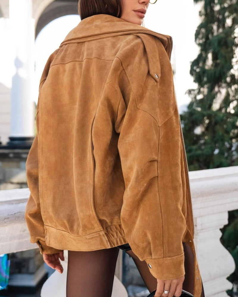 VESTE DRAPÉE DAIM VINTAGE