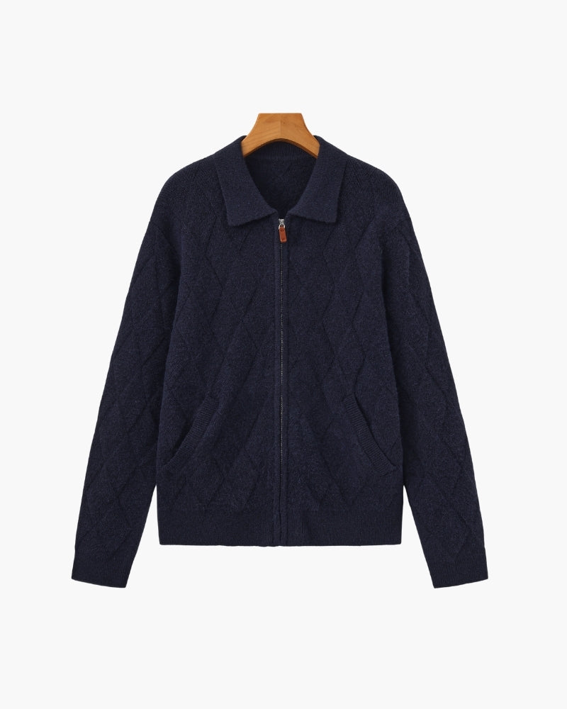 CARDIGAN ZIPPÉ LOSANGES