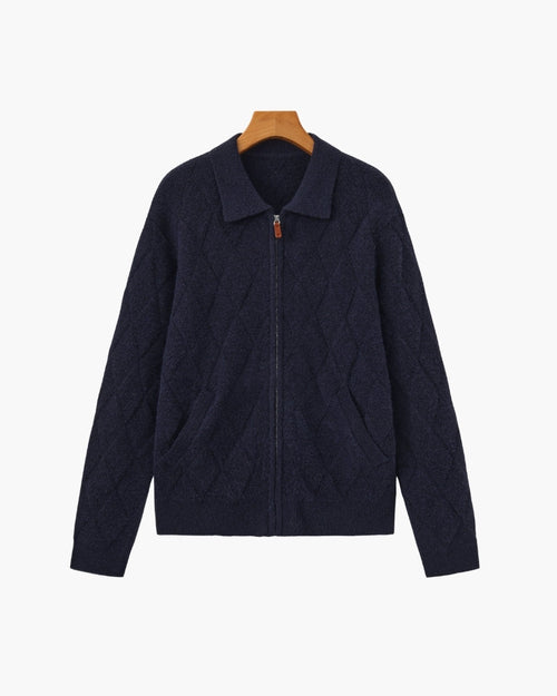 CARDIGAN ZIPPÉ LOSANGES