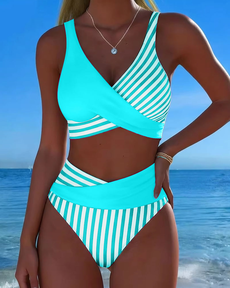 RIVIERA BIKINI CROISÉ RAYÉ
