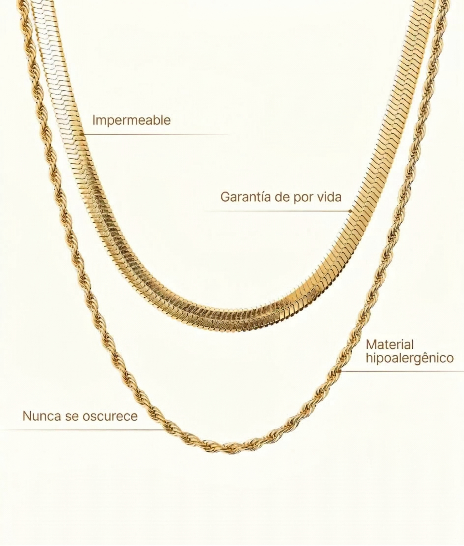 Malena | Duo de Colliers Plaqués Or 18 Carats