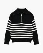 PULL ZIPPÉ RAYÉ