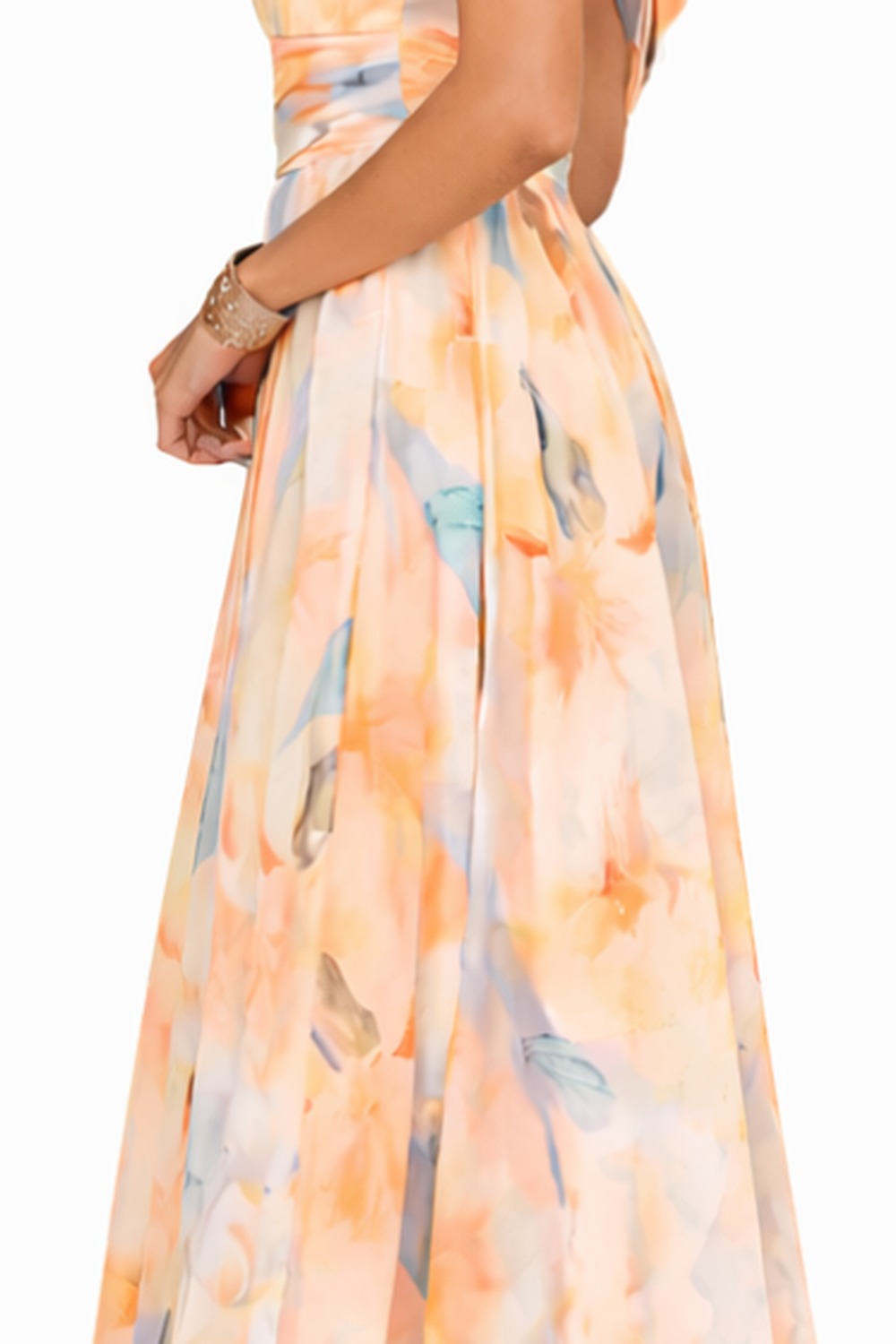 AURORA | ROBE AVEC COL LICOU ET IMPRIMÉ AQUARELLE