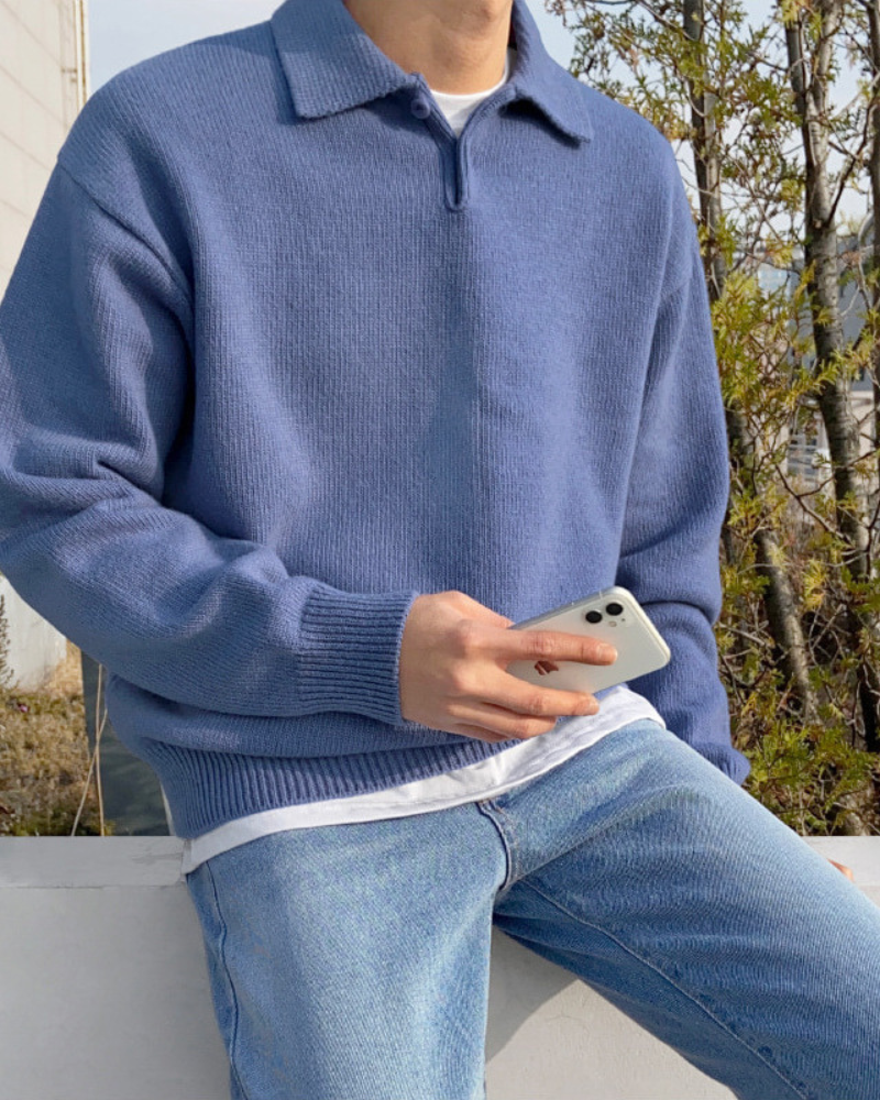PULL BOUTONNÉ LAINE