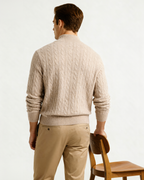 PULL DEMI-ZIP CACHEMIRE TISSÉ