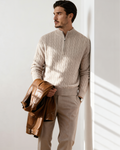 PULL DEMI-ZIP CACHEMIRE TISSÉ