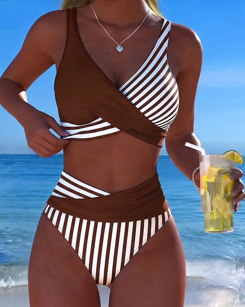 RIVIERA BIKINI CROISÉ RAYÉ