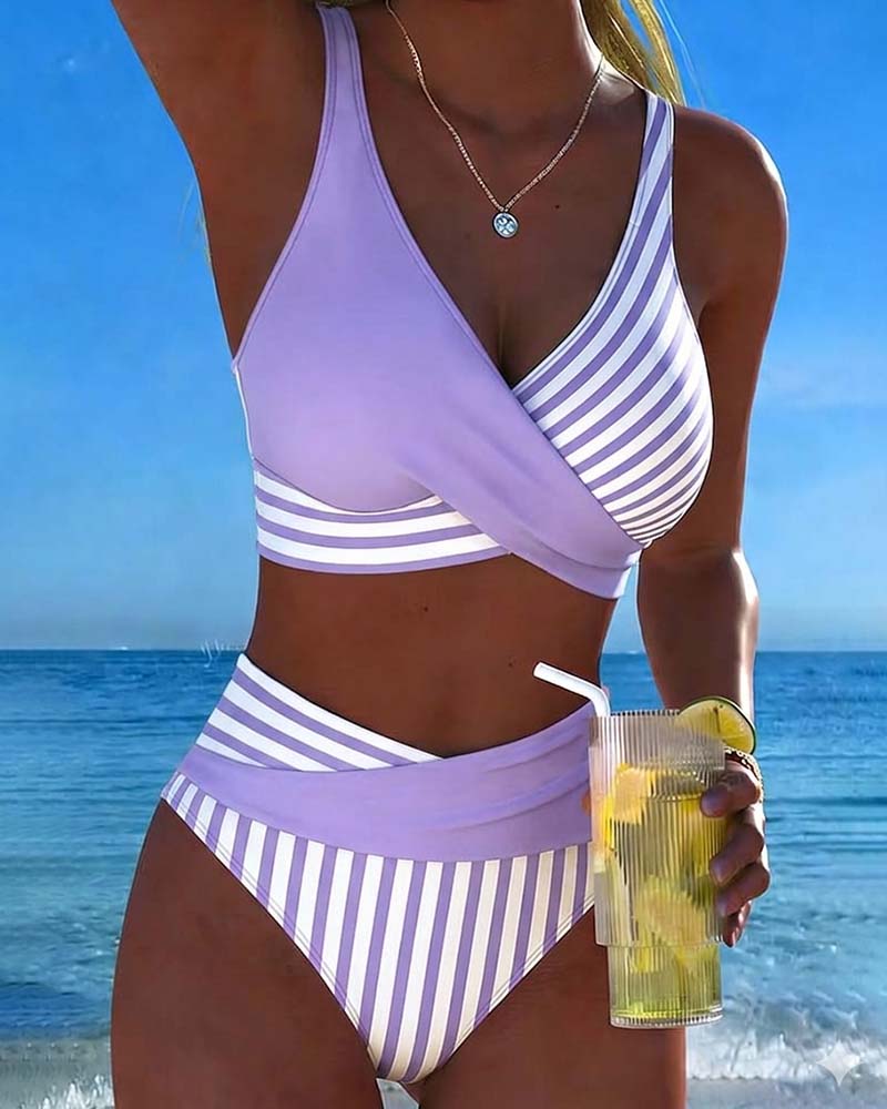 RIVIERA BIKINI CROISÉ RAYÉ