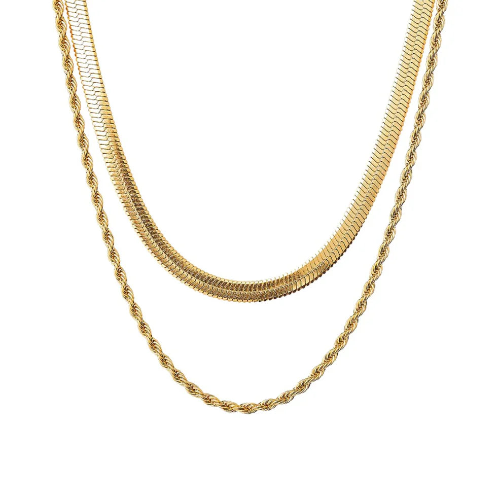 Malena | Duo de Colliers Plaqués Or 18 Carats
