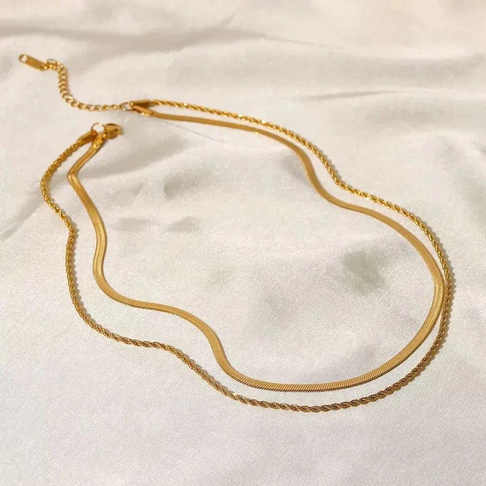 Malena | Duo de Colliers Plaqués Or 18 Carats