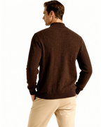 PULL CÔTELÉ DEMI-ZIP CACHEMIRE
